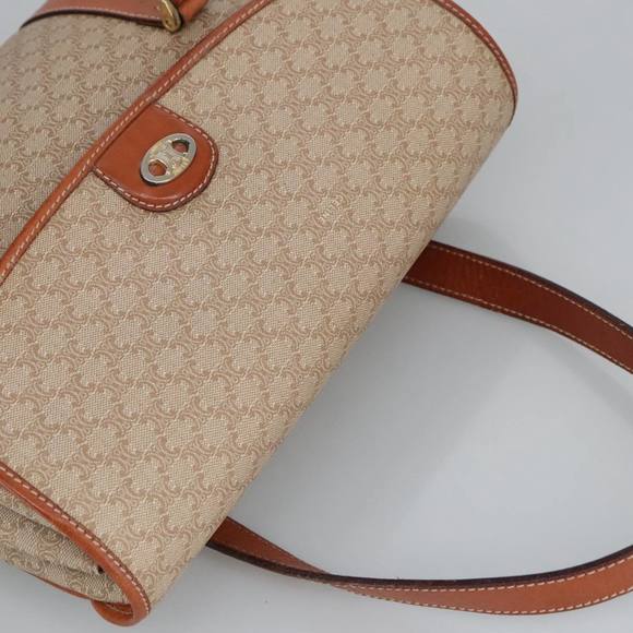 CELINE Macadam Canvas Hand Bag Beige Gold Auth ki5042 - Picture 6 of 16